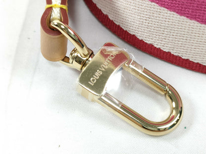 LOUIS VUITTON Signature Strap, Pink/Beige Canvas with Gold Hardware, 95*4.5*.05cm Strap