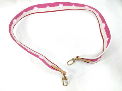 LOUIS VUITTON Signature Strap, Pink/Beige Canvas with Gold Hardware, 95*4.5*.05cm Strap