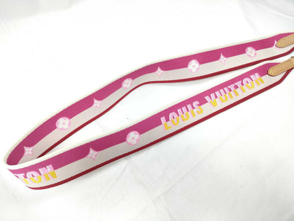 LOUIS VUITTON Signature Strap, Pink/Beige Canvas with Gold Hardware, 95*4.5*.05cm Strap