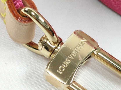 LOUIS VUITTON Louis Vuitton Signature Adjustable Strap in Pink/Beige with Gold Hardware, 95cm x 4.5cm x 0.5cm