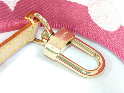 LOUIS VUITTON Louis Vuitton Signature Adjustable Strap in Pink/Beige with Gold Hardware, 95cm x 4.5cm x 0.5cm