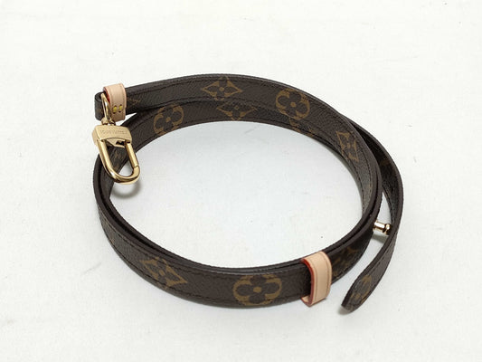 LOUIS VUITTON RFID verification failed. Serial number verification failed. Louis Vuitton Monogram Adjustable Strap, Brown, Gold Hardware, 80*2*.05cm.