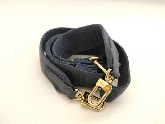 LOUIS VUITTON Louis Vuitton Signature Adjustable Strap Blue with Gold Hardware 95*4.5*0.5cm Strap