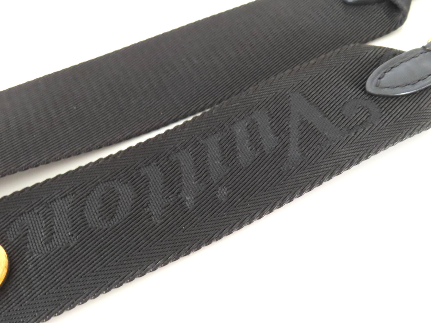 LOUIS VUITTON Louis Vuitton Signature Adjustable Strap Black with Gold Hardware 95*4.5*0.5cm Strap