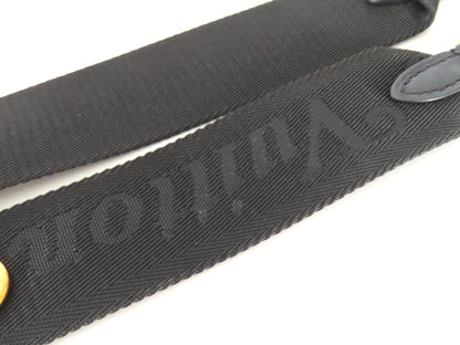 LOUIS VUITTON Louis Vuitton Signature Adjustable Strap Black with Gold Hardware 95*4.5*0.5cm Strap