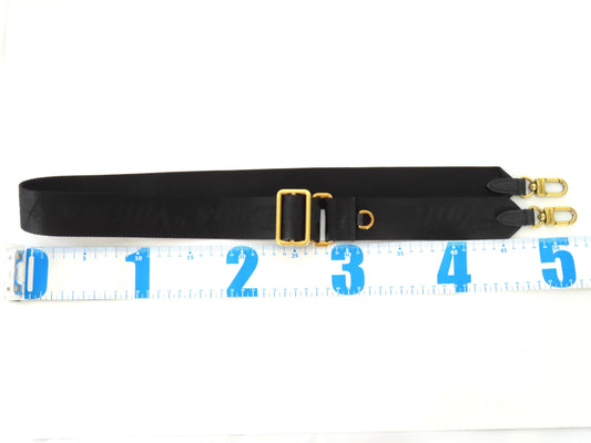 LOUIS VUITTON Louis Vuitton Signature Adjustable Strap Black with Gold Hardware 95*4.5*0.5cm Strap