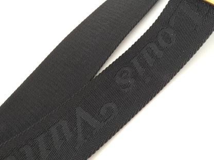 LOUIS VUITTON Louis Vuitton Signature Adjustable Strap Black with Gold Hardware 95*4.5*0.5cm Strap