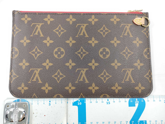 LOUIS VUITTON Monogram Louis Vuitton Neverfull Pouch / Brown Monogram Canvas / Gold Hardware Other Accessories