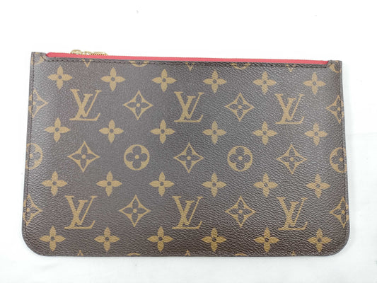 LOUIS VUITTON Monogram Louis Vuitton Neverfull Pouch / Brown Monogram Canvas / Gold Hardware Other Accessories