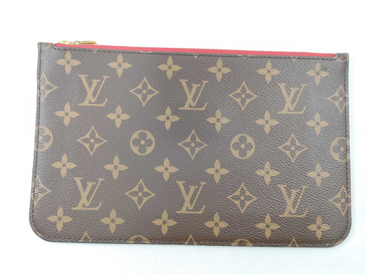 LOUIS VUITTON Monogram Louis Vuitton Neverfull Pouch / Brown Monogram Canvas / Gold Hardware Other Accessories