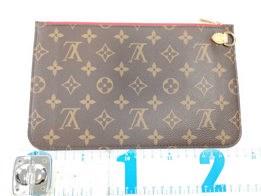 LOUIS VUITTON Monogram Louis Vuitton Neverfull Pouch / Brown Monogram Canvas / Gold Hardware Other Accessories