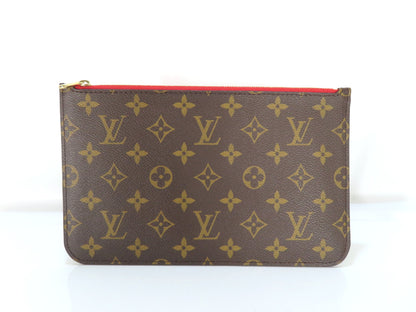 LOUIS VUITTON Unidentified Monogram Louis Vuitton Neverfull Pouch / Brown Monogram Canvas / Gold Hardware Pouch