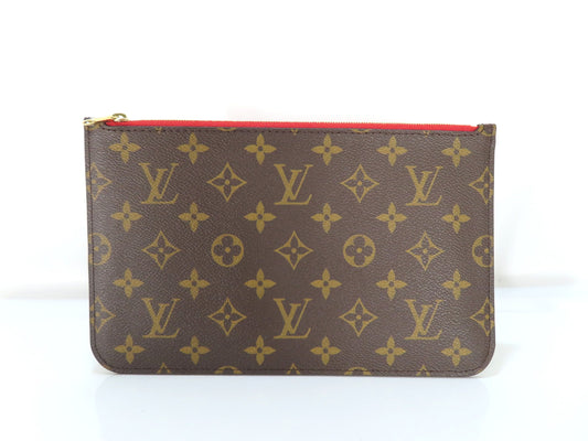 LOUIS VUITTON Unidentified Monogram Louis Vuitton Neverfull Pouch / Brown Monogram Canvas / Gold Hardware Pouch