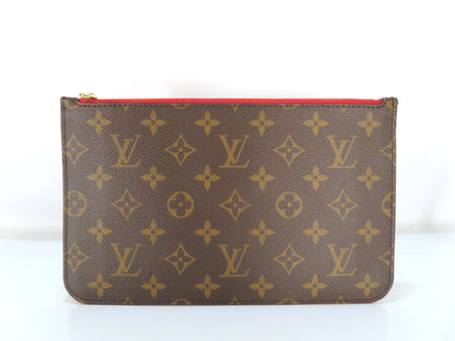 LOUIS VUITTON Unidentified Monogram Louis Vuitton Neverfull Pouch / Brown Monogram Canvas / Gold Hardware Pouch