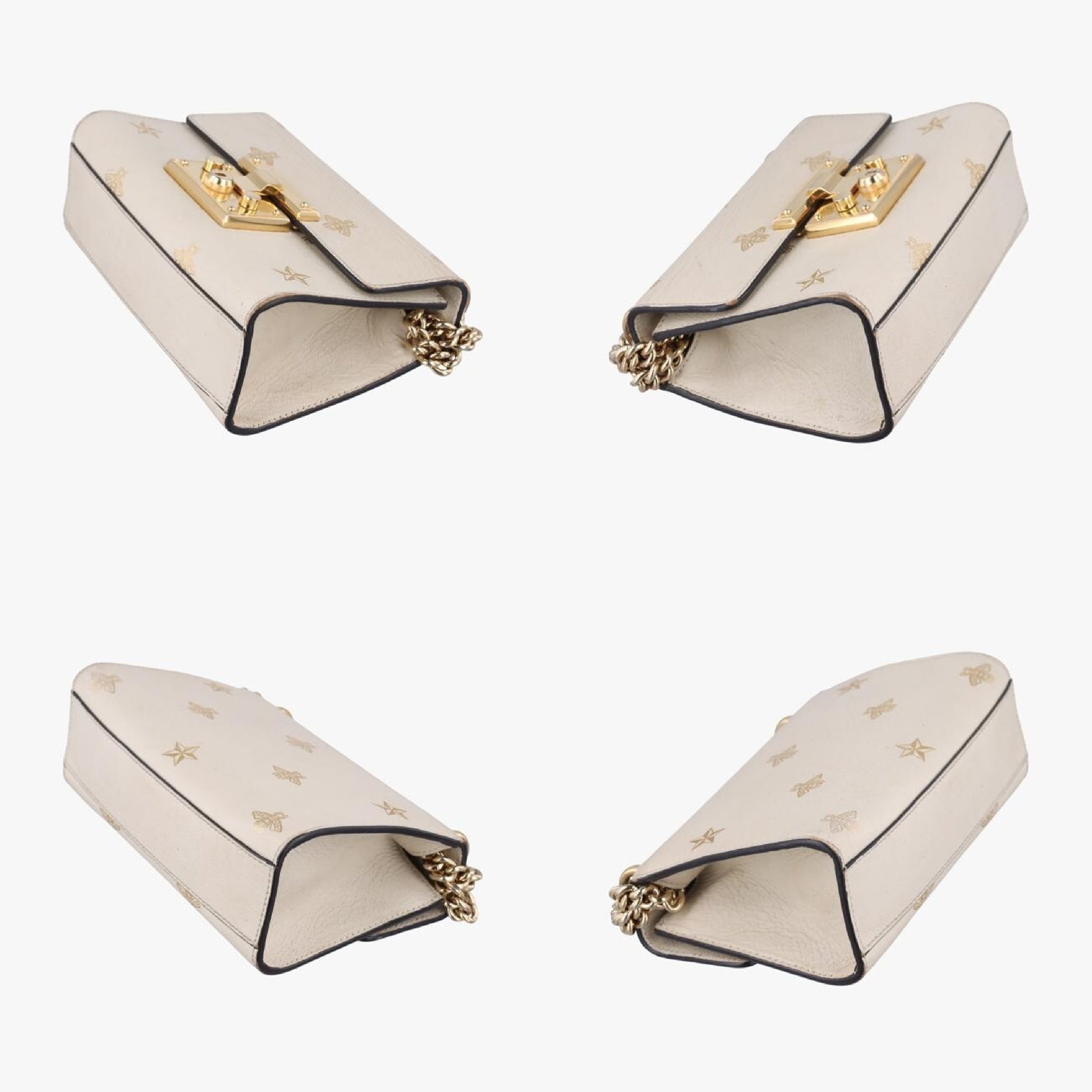 GUCCI Padlock White Leather Shoulder Bag 432182G031125514