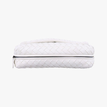 BOTTEGA VENETA Intrecciato Olympia White Lambskin Shoulder Bag B05177832N