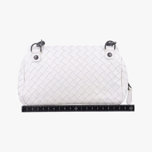 BOTTEGA VENETA Intrecciato Olympia White Lambskin Shoulder Bag B05177832N
