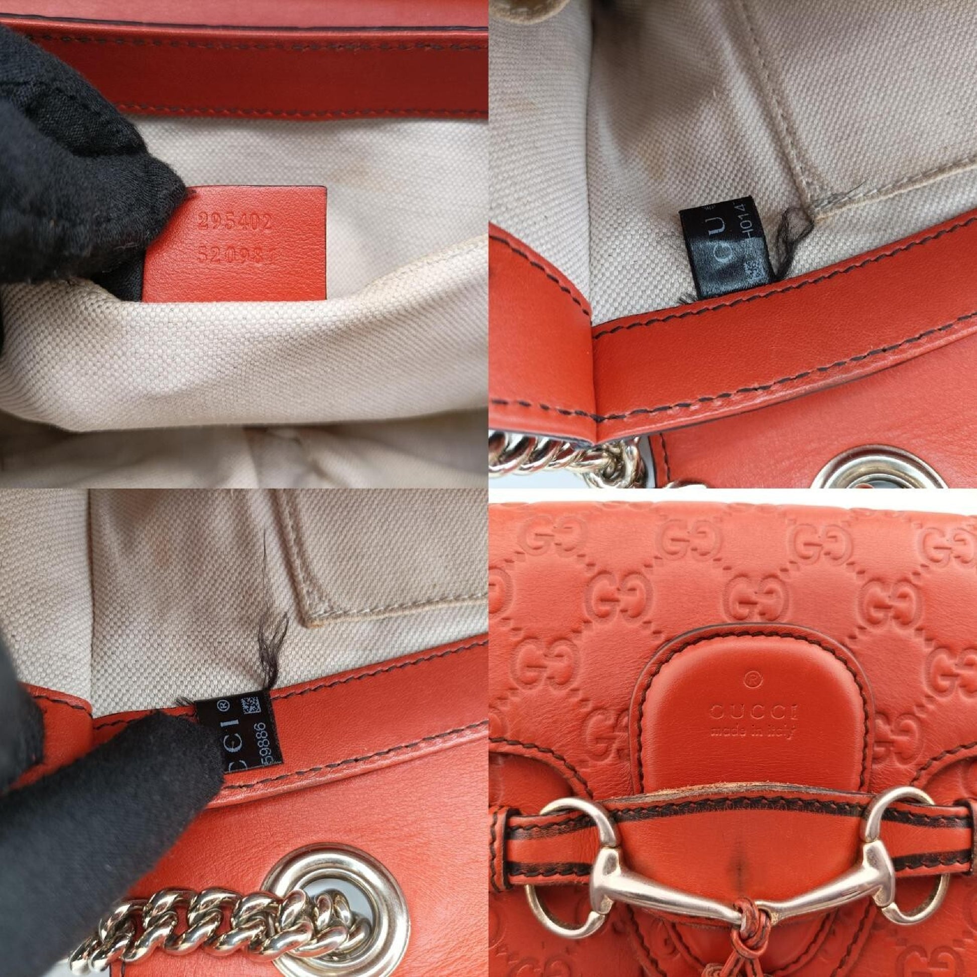 GUCCI Emily Orange Leather Shoulder Bag 295402H014759886