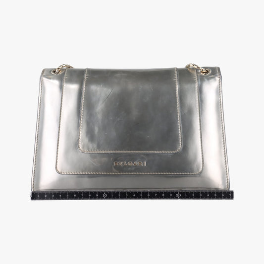 BVLGARI Serpenti Forever Silver Patent DA.D18.39793 Shoulder Bag
