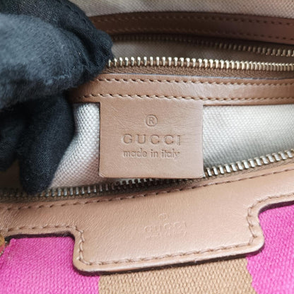GUCCI Sherry Line Multicolor Leather and Canvas Shoulder Bag 269876G015261254