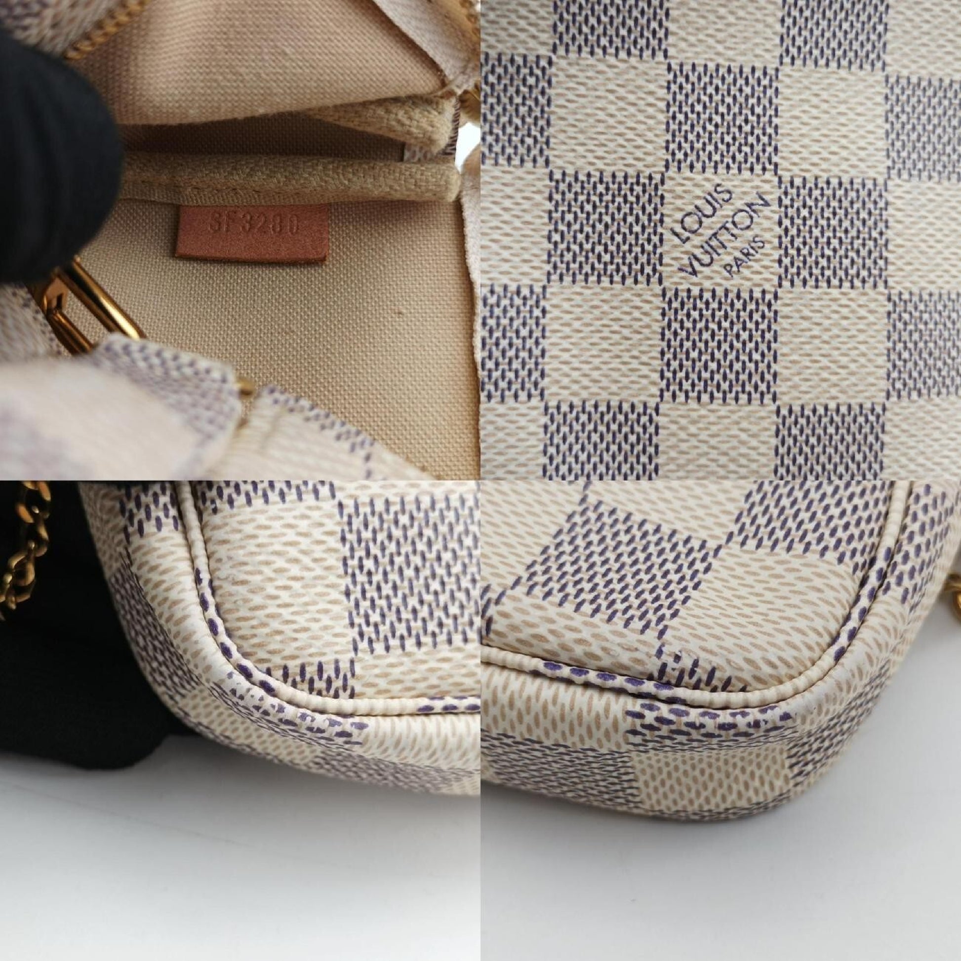 LOUIS VUITTON Mini Pochette Accessoires Azur Damier Canvas N58010SF3280 Handbag