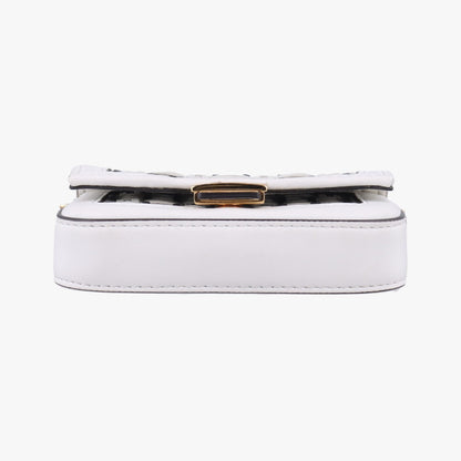 FENDI Nano Baguette Charm Black/White Leather Shoulder Bag 7AR844 7AR844-AFCQ-218-0189