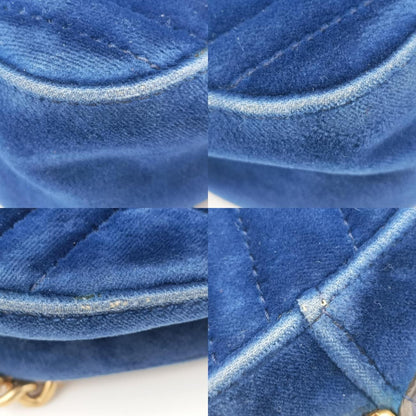 GUCCI GG Marmont Blue Velvet Shoulder Bag 447632E025162238