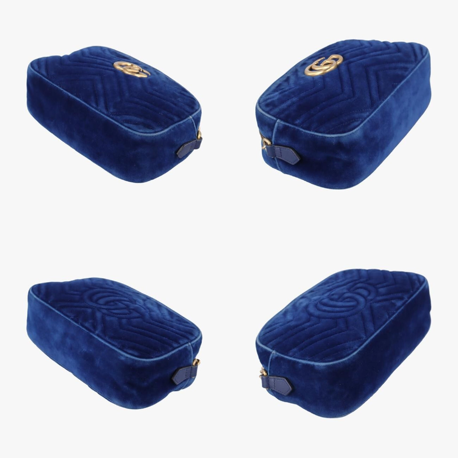 GUCCI GG Marmont Blue Velvet Shoulder Bag 447632E025162238