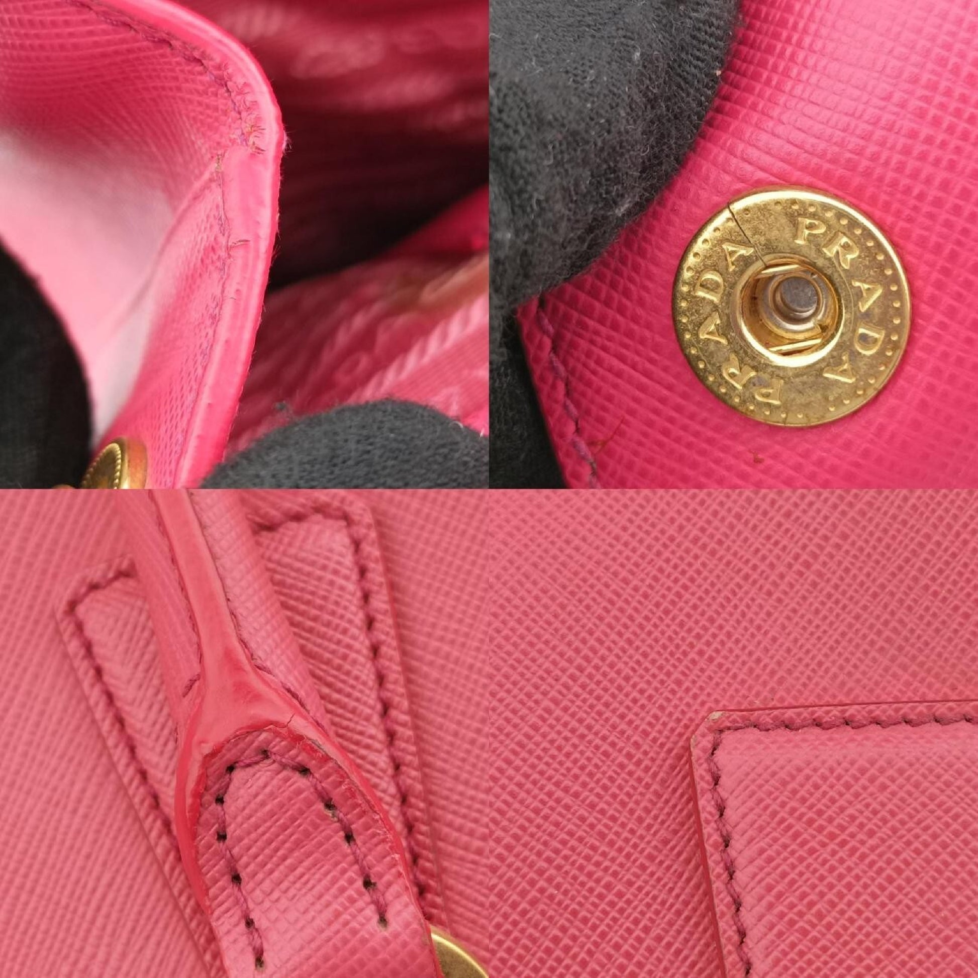 PRADA Galleria Rose Red Saffiano Leather Shoulder Bag BN227458/S 158