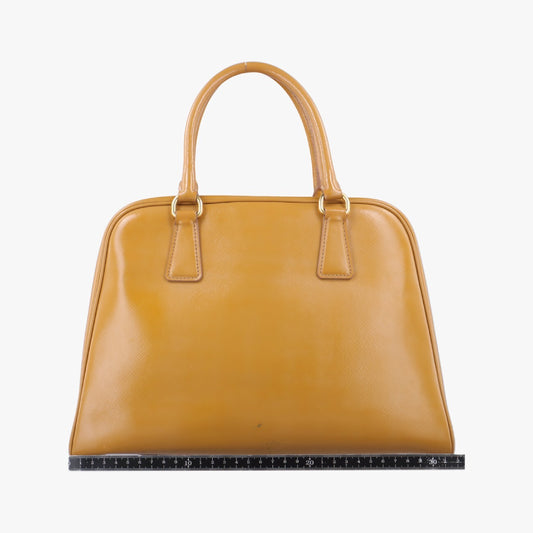 PRADA Pyramid Yellow Patent BL0808180 8 Handbag