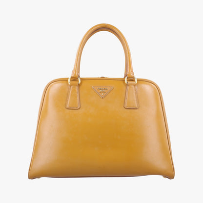 PRADA Pyramid Yellow Patent BL0808180 8 Handbag