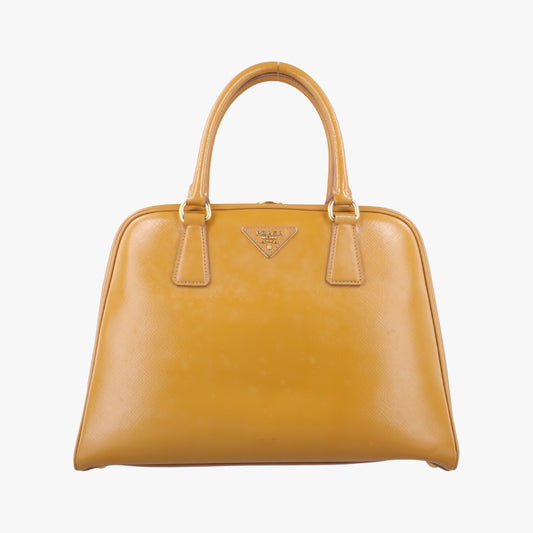 PRADA Pyramid Yellow Patent BL0808180 8 Handbag