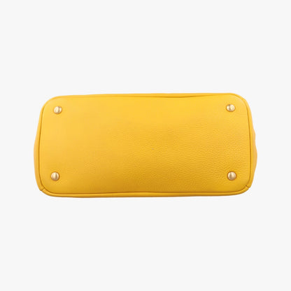 PRADA Mustard Calfskin Yellow Leather 204 Shoulder Bag