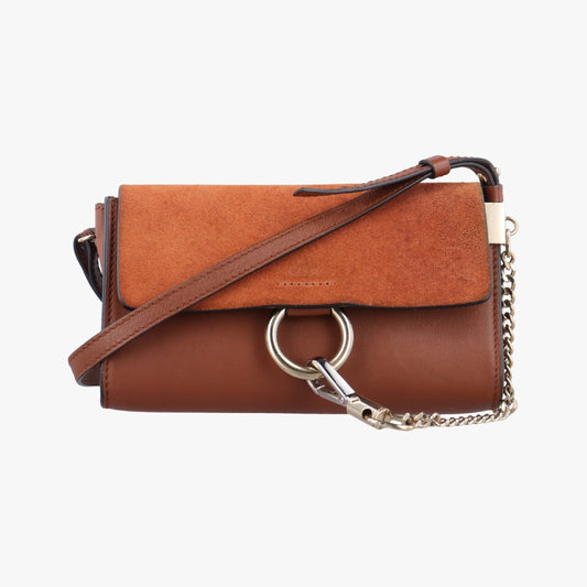 Chloe Faux Brown Suede x Leather 03 17 75 65 Shoulder Bag