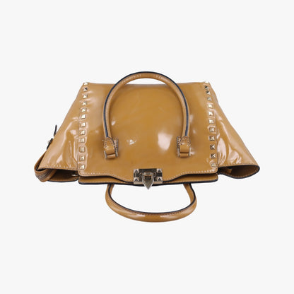 VALENTINO Rockstud Beige Patent BGF540VNE1 Shoulder Bag