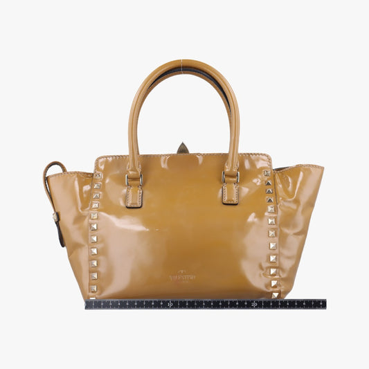 VALENTINO Rockstud Beige Patent BGF540VNE1 Shoulder Bag