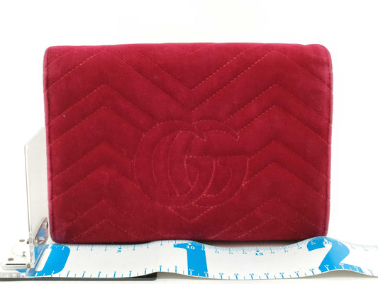 GUCCI Marmont Chain Shoulder Bag Velvet Shoulder Bag