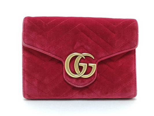 GUCCI Marmont Chain Shoulder Bag Velvet Shoulder Bag