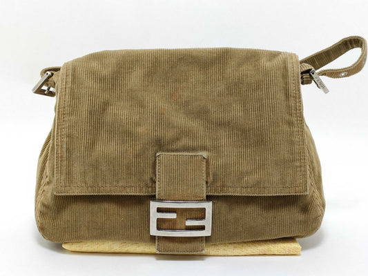 FENDI Mamma Bucket Corduroy Shoulder Bag