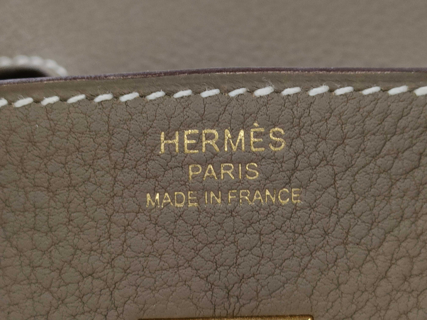 HERMES Birkin 25 Togo Etoupe W Stamp G Hardware Handbag
