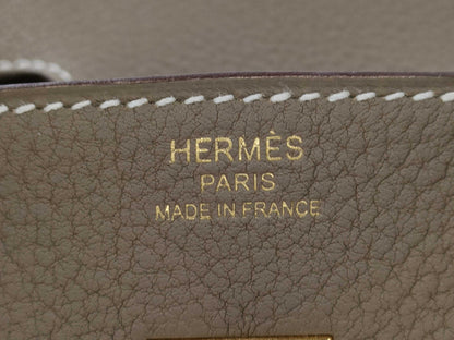 HERMES Birkin 25 Togo Etoupe W Stamp G Hardware Handbag