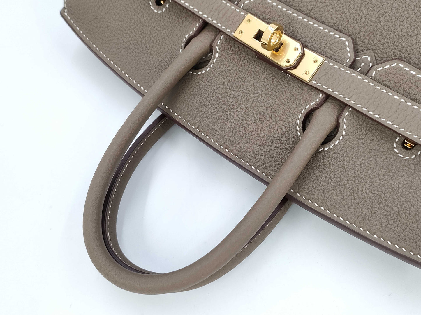 HERMES Birkin 25 Togo Etoupe W Stamp G Hardware Handbag