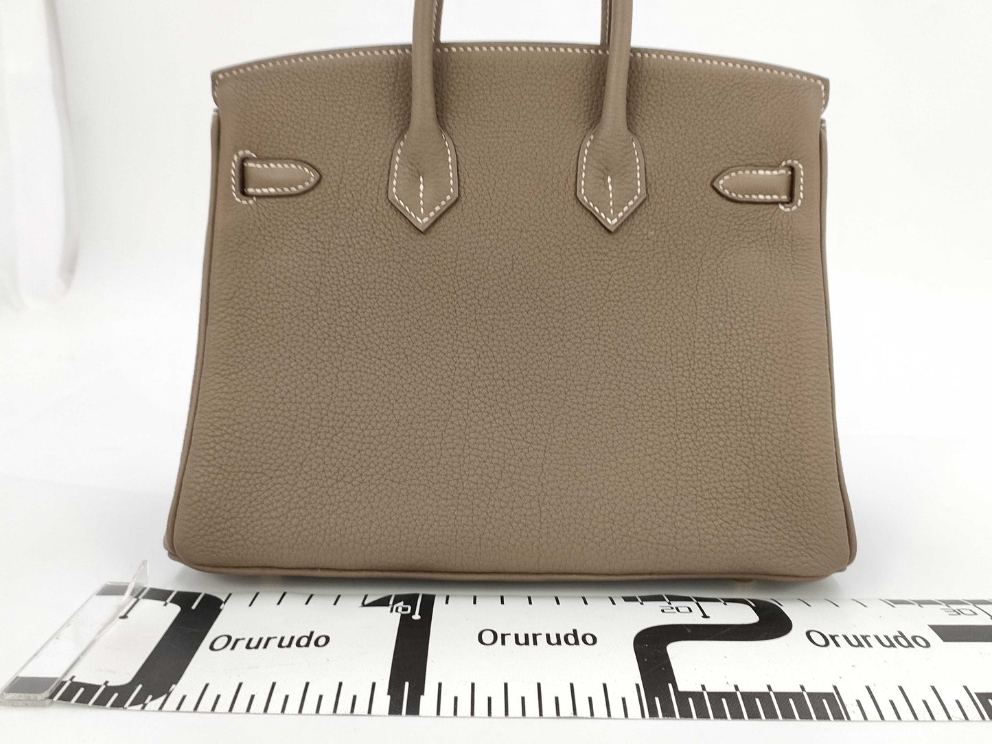 HERMES Birkin 25 Togo Etoupe W Stamp G Hardware Handbag