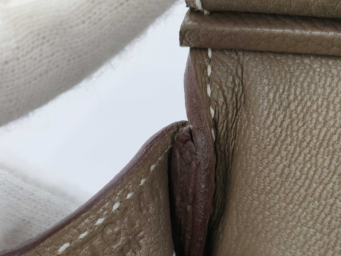 HERMES Birkin 25 Togo Etoupe W Stamp G Hardware Handbag