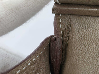 HERMES Birkin 25 Togo Etoupe W Stamp G Hardware Handbag