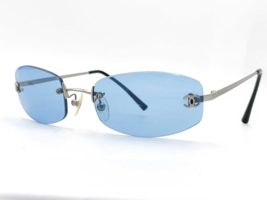  CHANEL Coco Mark Rimless Vintage Sunglasses