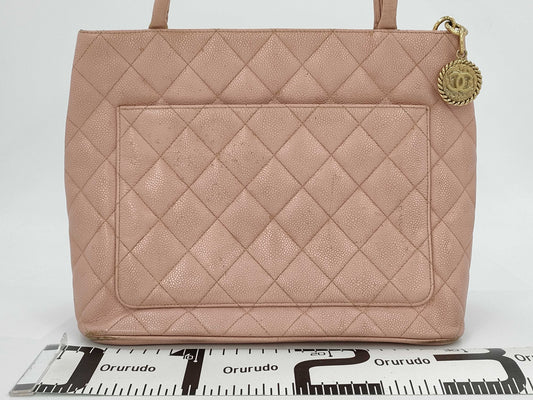 CHANEL Caviar Skin Pink Reissue Tote Bag with Sticker
