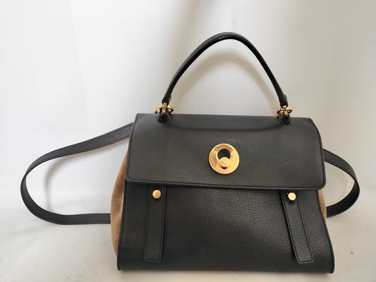 SAINT LAURENT YSL suede shoulder bag with strap