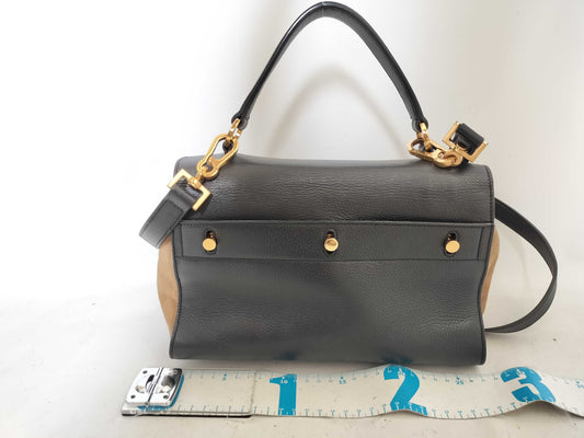 SAINT LAURENT YSL suede shoulder bag with strap