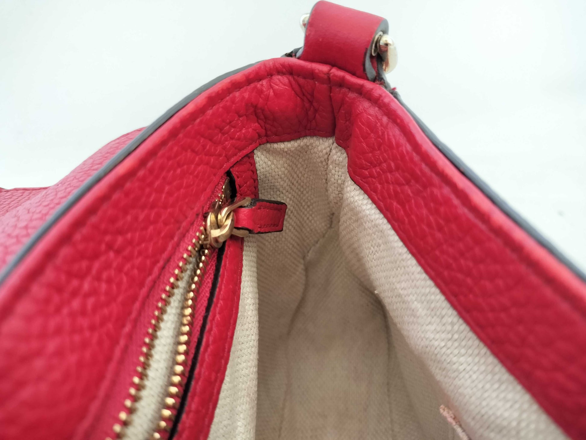GUCCI GUCCI Double G Soho Chain Shoulder Bag Red Shoulder Bag